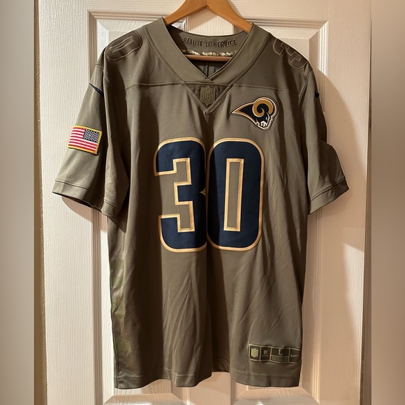 4x🎉HP🎉 LA Rams Nike Jersey SALUTE TO SERVICE Special Edition 🇺🇸 Gurley II #30 - Picture 7 of 16